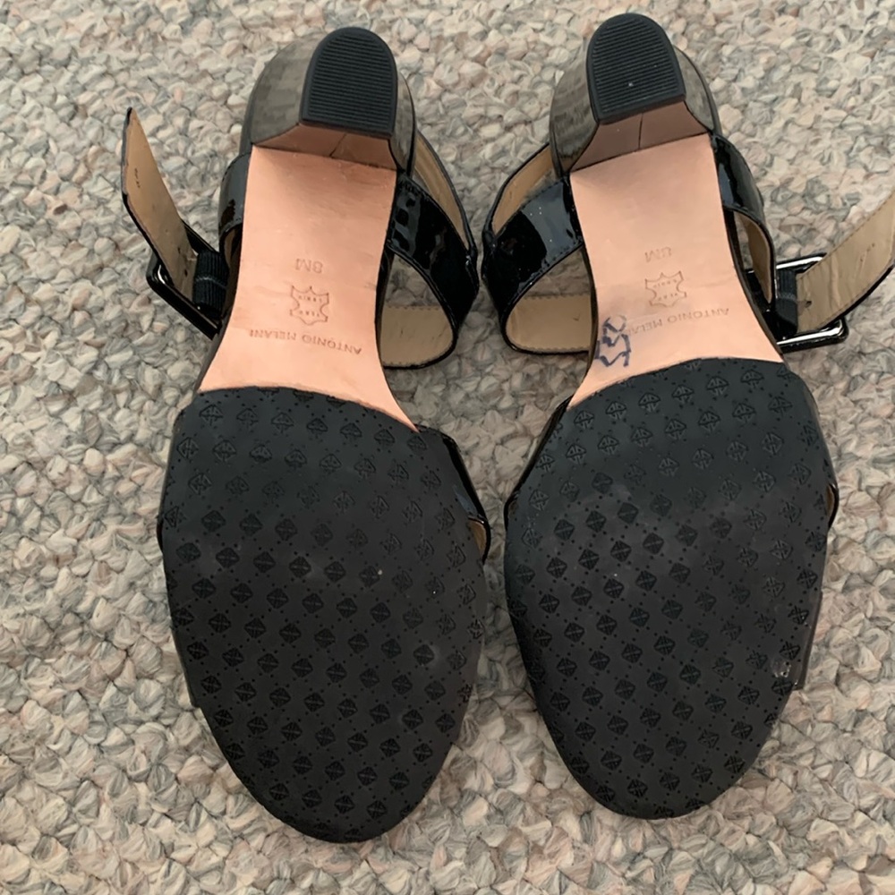 ANTONIO MELANI Black Strappy Heels with Chunky Heel - Picture 5 of 14